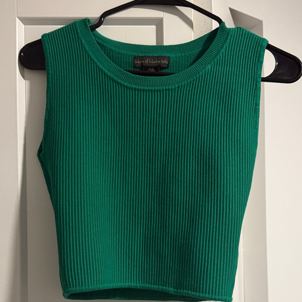 House of Harlow 1960 Emerald Ribbed Crop Top